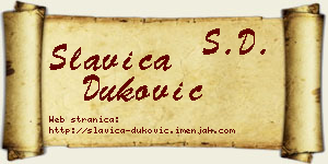 Slavica Duković vizit kartica